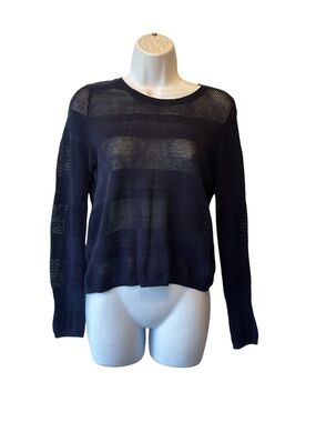 Brora pullover sweater US 4 UK 8 Linen Cotton Open knit Breathable Round neck